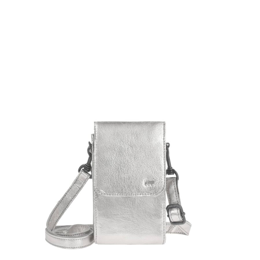 Bear Design Handytasche Leder Robbie 9 Kartenfächer silver metallic silber