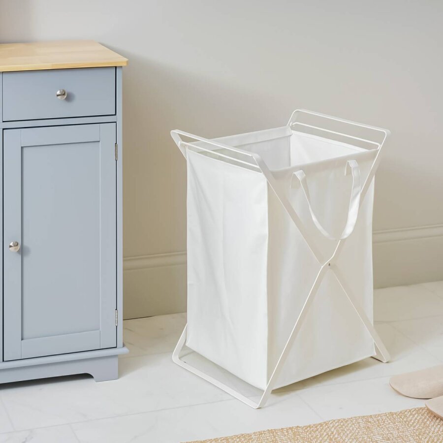 Wäschesammler 49x64x37cm Wäschekorb mit herausnehmbarer Tasche Yamazaki Home 'Tower' weiß