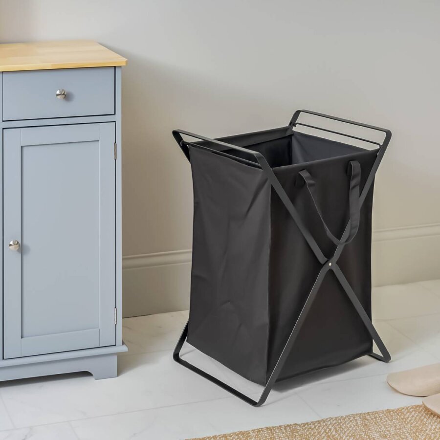 Wäschesammler 49x64x37cm Wäschekorb mit herausnehmbarer Tasche Yamazaki Home 'Tower' schwarz