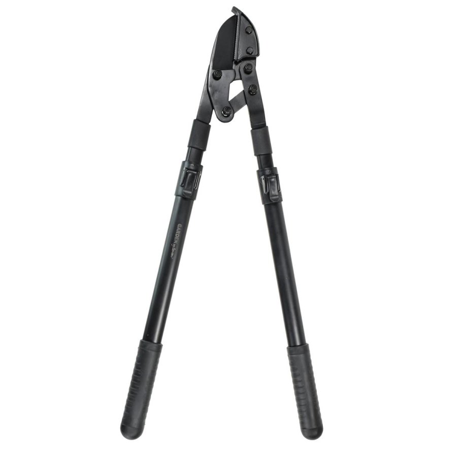 Teleskop Astschere 'Deluxe' 490-800mm lange Gartenschere, skandinavisches Design, Amboss-Schnitt, gummierte Griffe, schwarz, BY BENSON