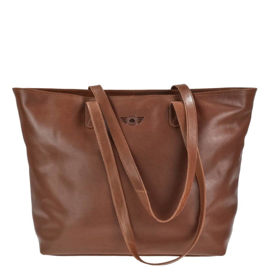 Shopper Leder 47x31cm Schultertasche Damen Tasche 'Waxy Vintage'