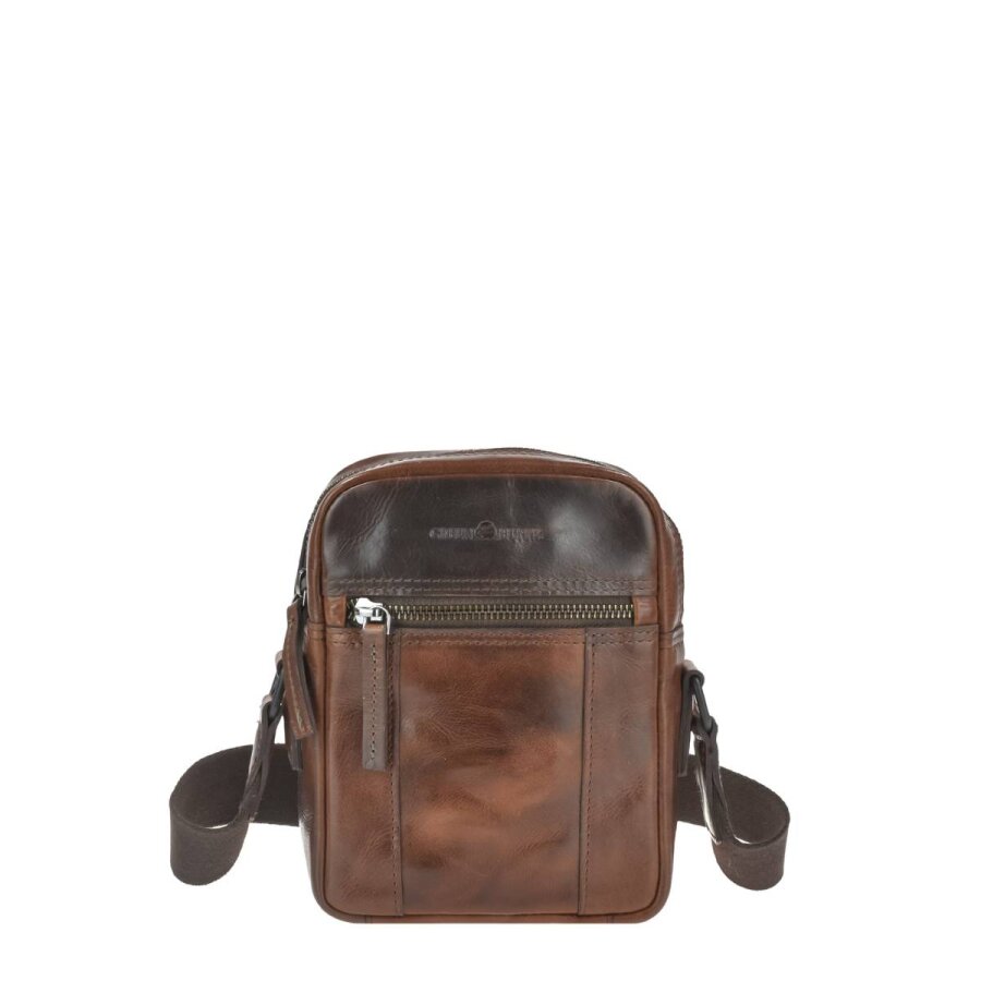 Umhängetasche Leder 17x20cm (S) 'Newport' coffee