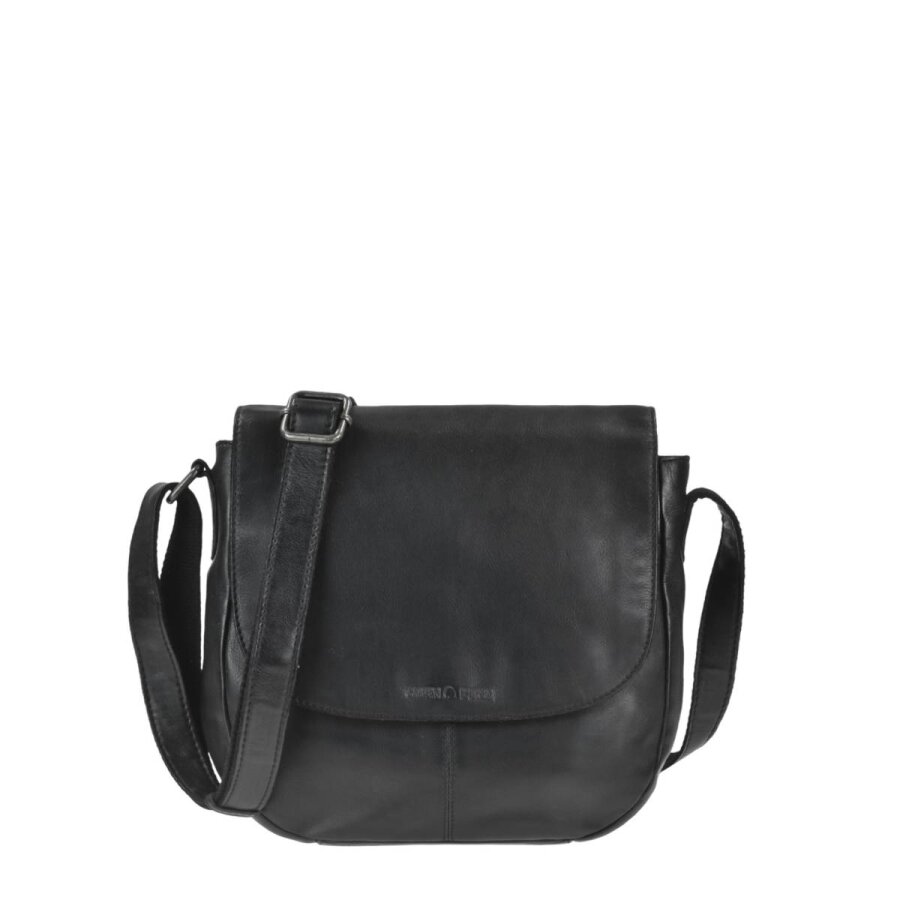 Umhängetasche Leder 28x26cm 'Colombiana' schwarz