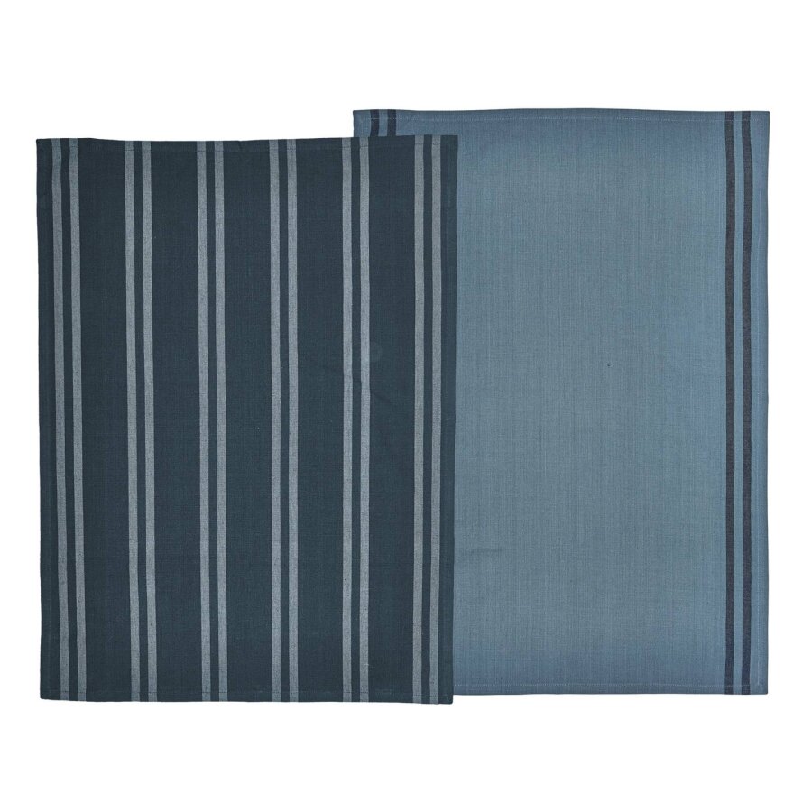 Geschirrtuch 2er Set saugstark Baumwolle blau 50x70cm | Södahl skandinavisches Design melierte Optik für eine moderne Küchenordnung im Haushalt.