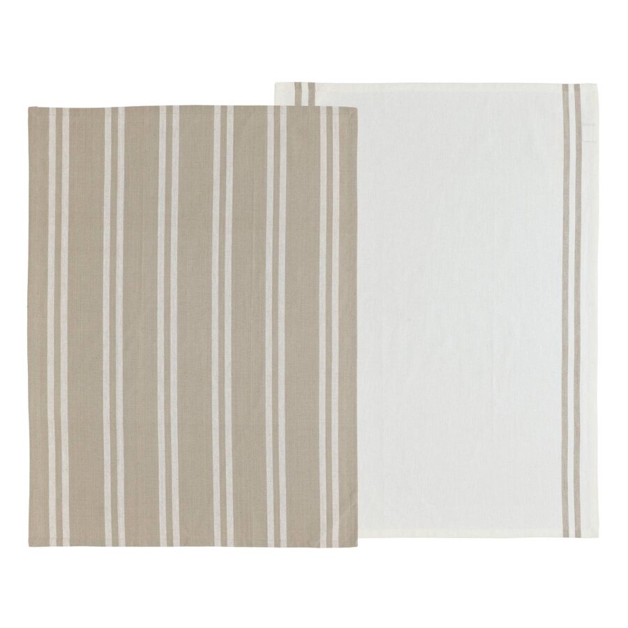 Geschirrtuch 2er Set saugstark Baumwolle beige 50x70cm | Södahl skandinavisches Design melierte Optik für eine moderne Küchenordnung im Haushalt.