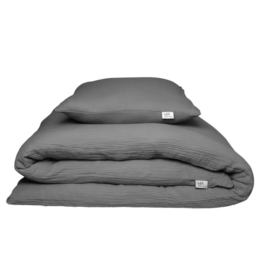 Musselin Bettwäsche 135x200cm anthrazit kaufen | Bio-Baumwolle | hutch & PUTCH