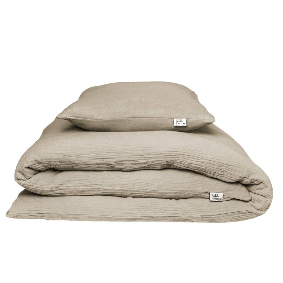 hutch & PUTCH Bettwäsche 135x200cm 'Musselin' besonders weich stein