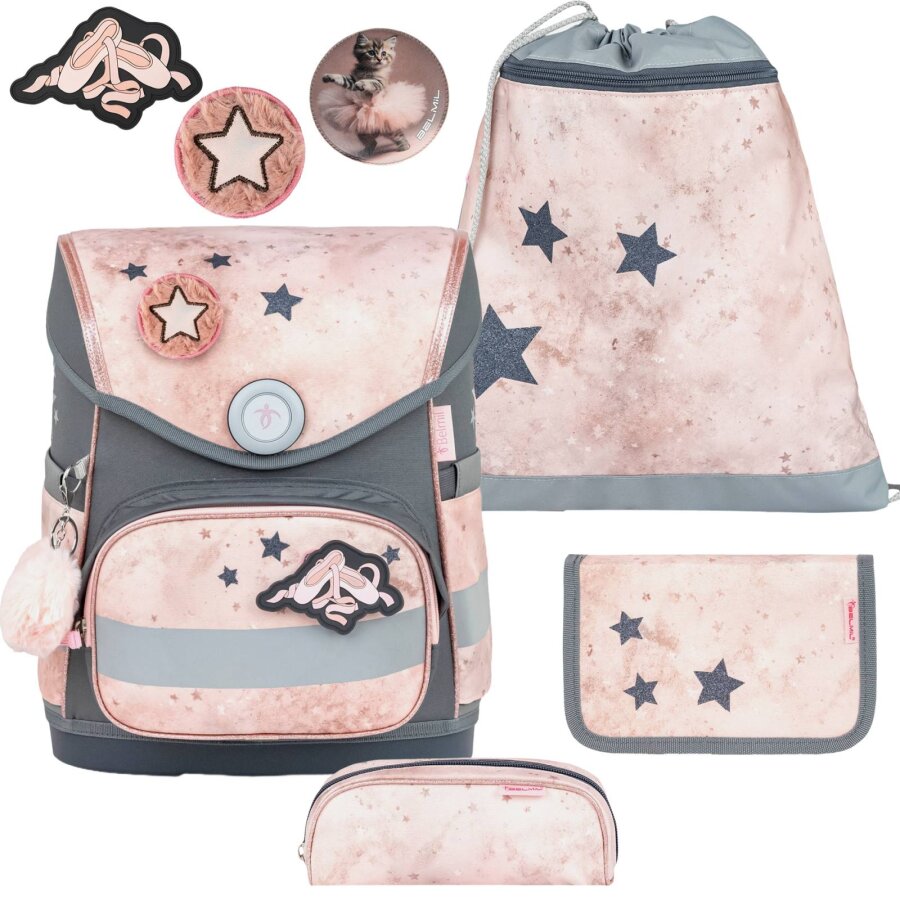 Belmil Schulranzen Set COMPACT mit PATCH 4tlg Belle Pirouette (Motiv: Ballett)