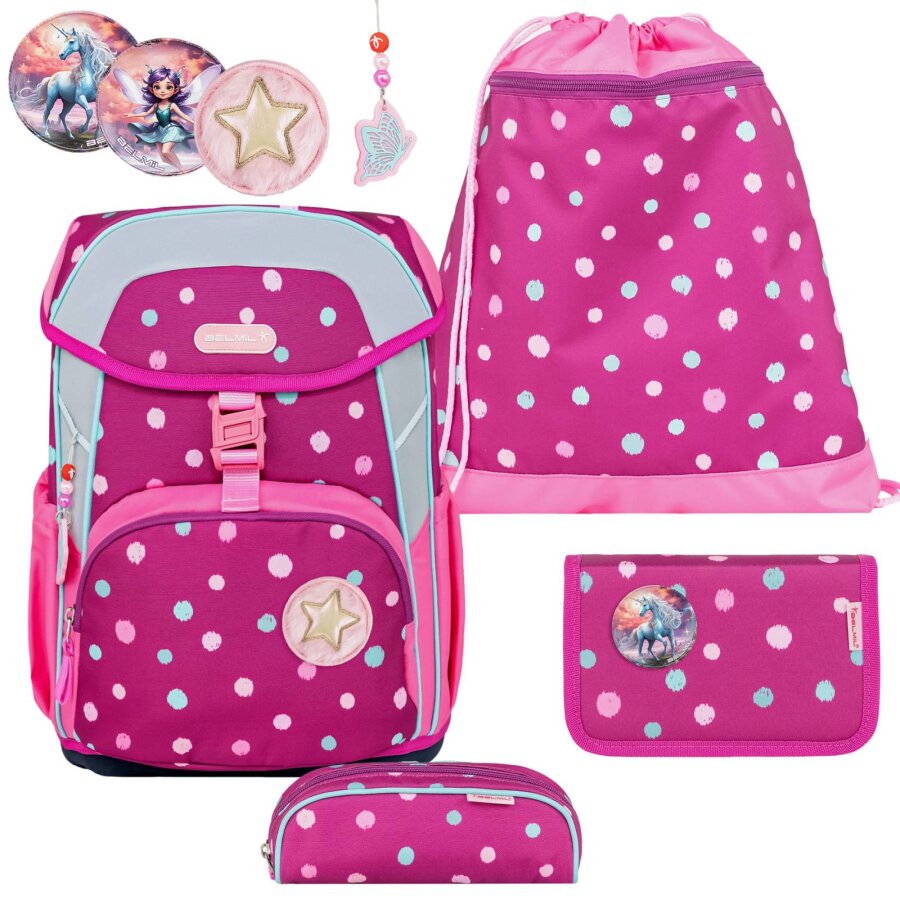 Belmil Schulranzen-Set MAXI 4tlg Punkte 'Starry Bubbles'