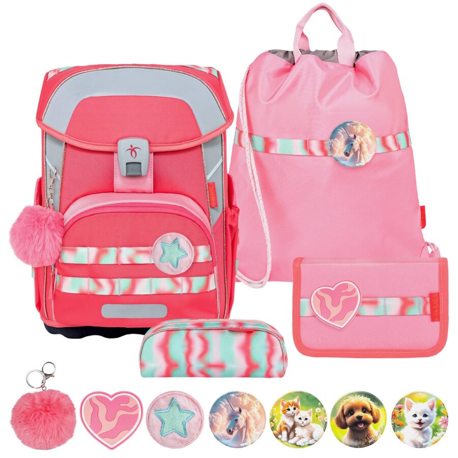 Belmil Schulranzen-Set MAXI Plus Patch me 4tlg 'Aurora'