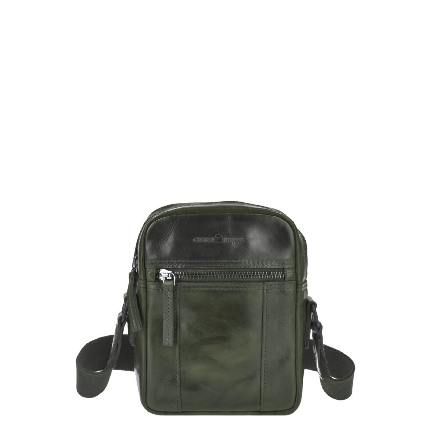 Herren Umhängetasche Leder Newport British Green | Grün | Greenburry