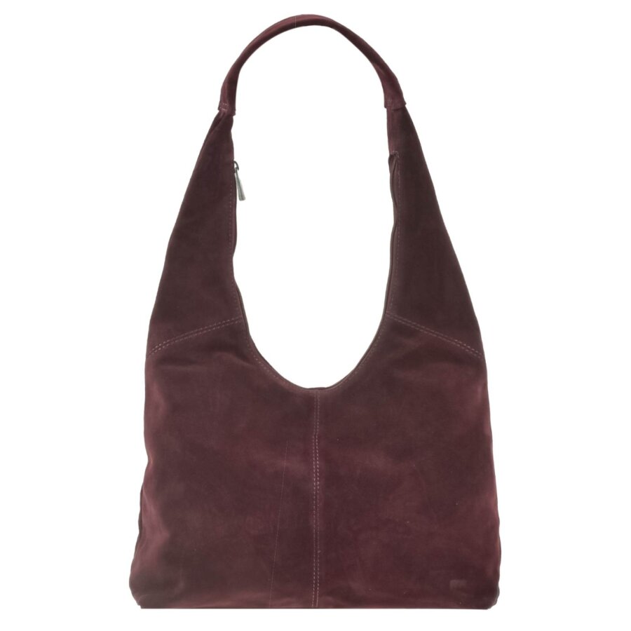 Shopper Beuteltasche bequemer Schultergurt Leder bordeaux 36x25cm | Bear Design Hobo Bag Schultertasche Handytasche geräumiger Begleiter Alltag Büro