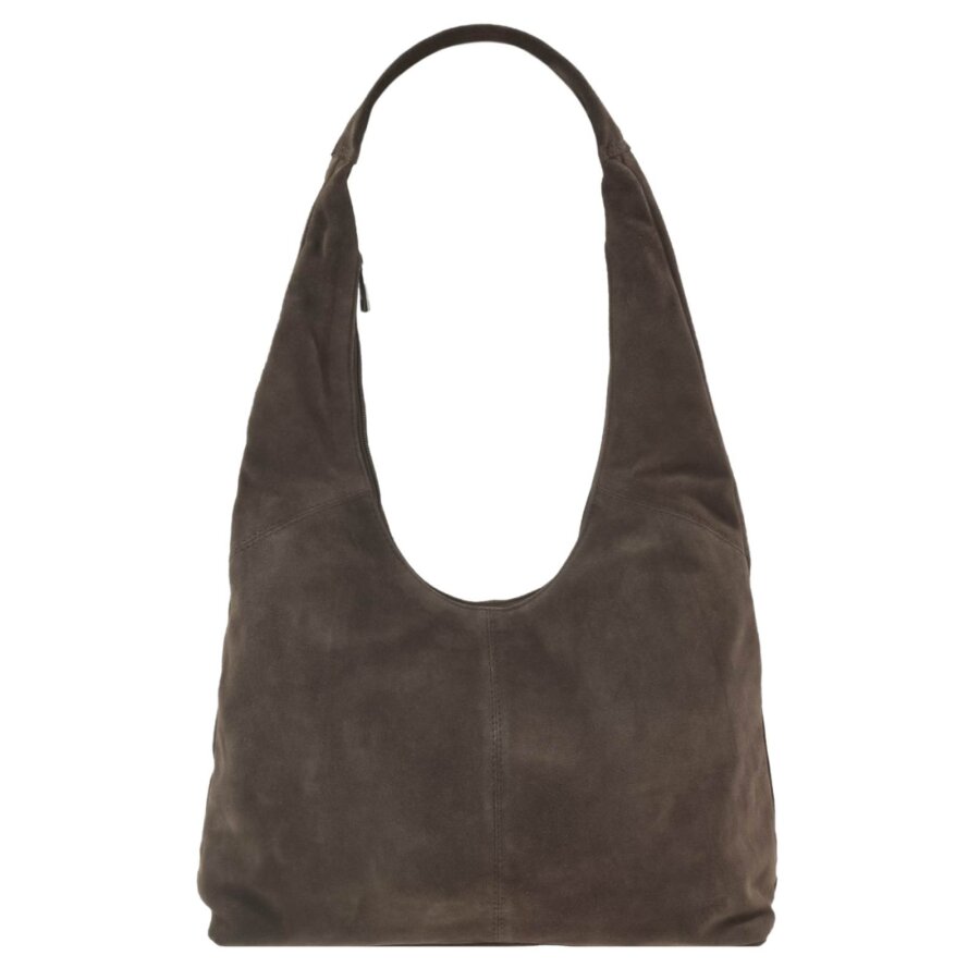 Shopper Beuteltasche bequemer Schultergurt Leder brown 36x25cm | Bear Design Hobo Bag Schultertasche Handytasche geräumiger Begleiter Alltag Büro