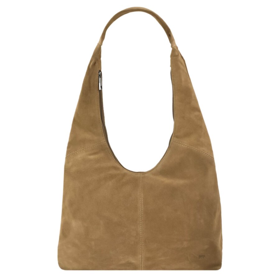 Shopper Beuteltasche bequemer Schultergurt Leder cognac 36x25cm | Bear Design Hobo Bag Schultertasche Handytasche geräumiger Begleiter Alltag Büro