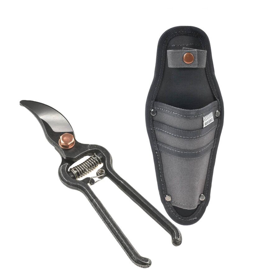 Gartenschere mit Gürtelholster | Barebones Pflanzenschere Bypass Astschere Rosenschere Blumen Handwerkzeuge Gartenpflege Outdoor