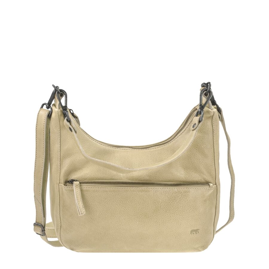 Schultertasche zwei Tragegurte Leder 32x20x13cm | Bear Design Handtasche Umhängetasche Damen Beuteltasche Crossbody Bag Damentasche Organizer Casual