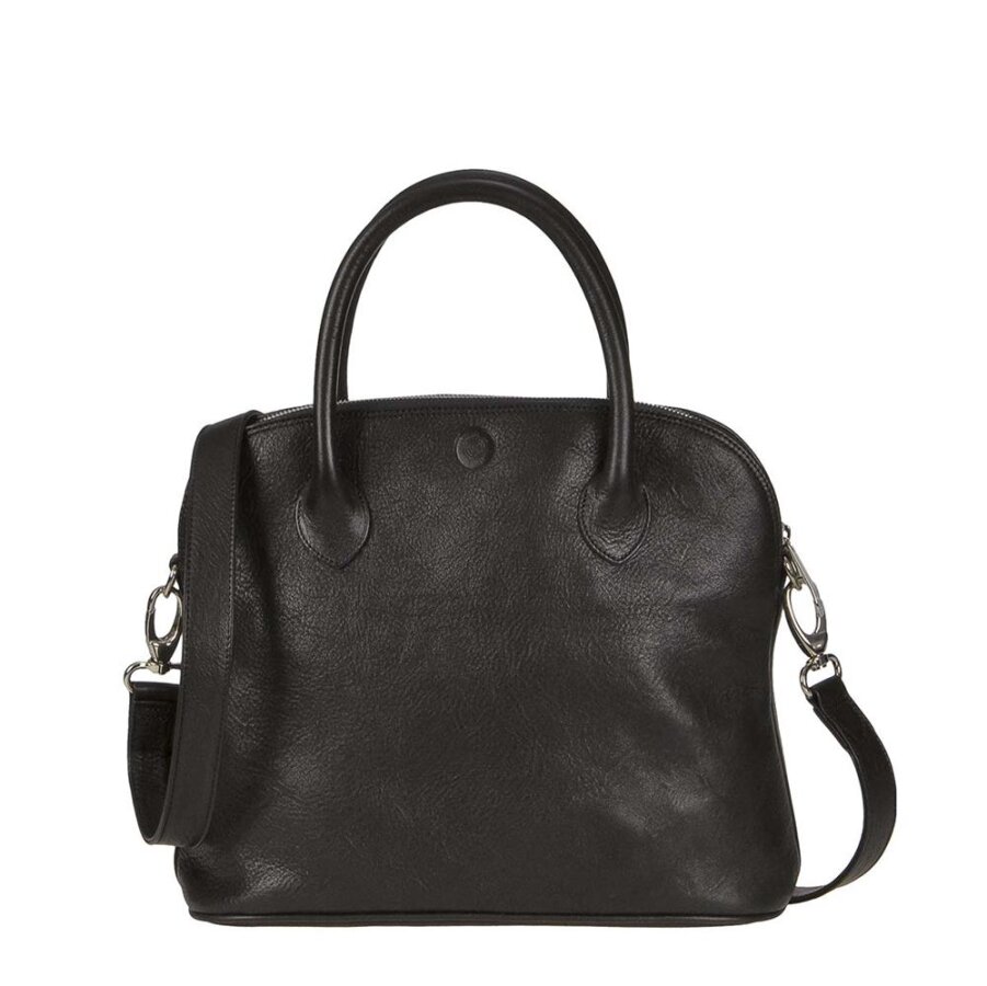 Shopper edles kompaktes Format Leder schwarz 33x27cm | Sonnenleder Roma T. Die elegante Business Handtasche für Ihre tägliche Organisation.