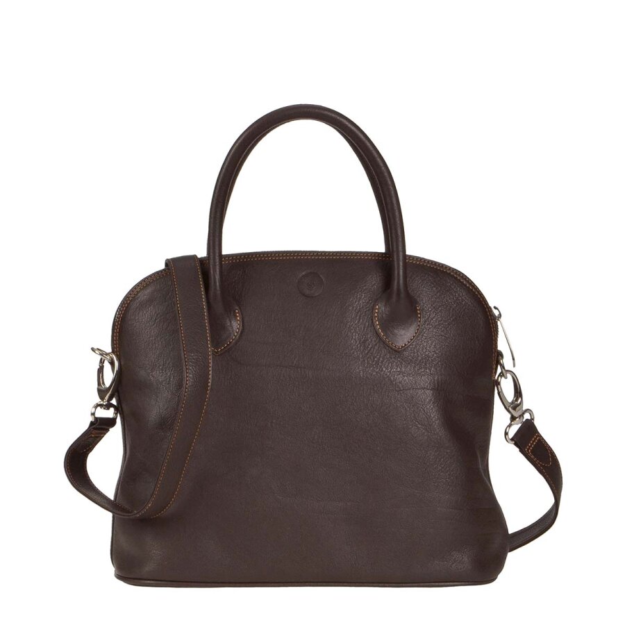 Shopper edles kompaktes Format Leder mocca 33x27cm | Sonnenleder Roma T. Hochwertige Lederqualität für eine strukturierte Handtasche mit Stil.