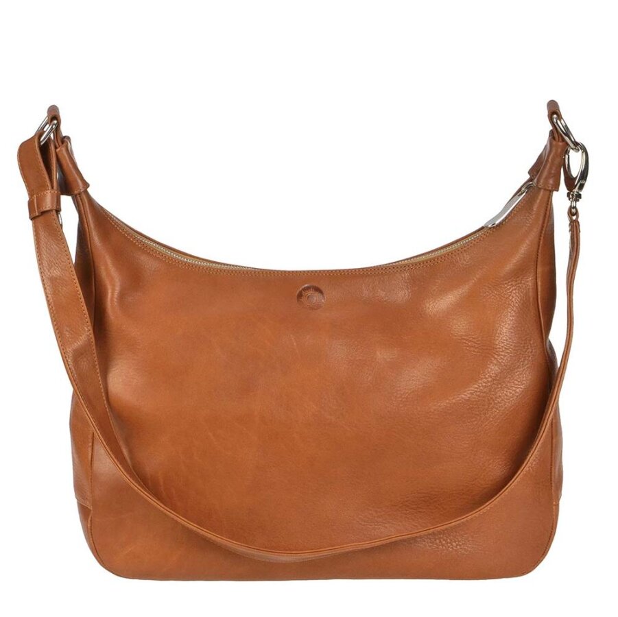 Umhängetasche verstellbarer Schultergurt Leder naturbraun 37x36cm | Sonnenleder Valencia. Stilvolle Aufbewahrung für unterwegs im zeitlosen Design.