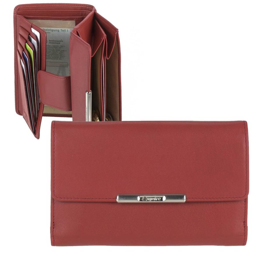 Geldbörse Leder 14x9cm mit RFID Schutz 'Helena' rot Esquire 1323-50-11
