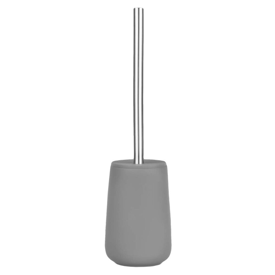 Toilettenbürste Nova Porzellan 10x37cm | Zone Denmark Matt Soft-Touch grey Klobürste WC-Bürste abgedeckter Behälter austauschbarer Bürstenkopf.