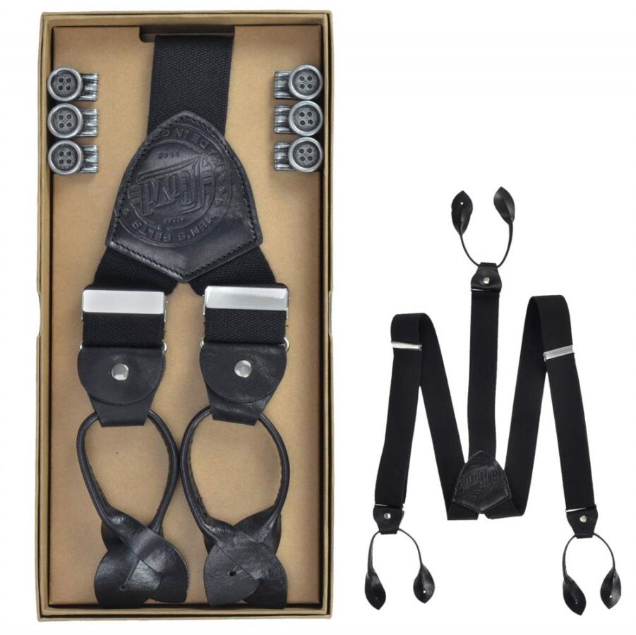 Lloyd Hosenträger Herren zum Knöpfen und Clippen 35mm Casuals schwarz. Die flexible 2-in-1 Lösung für Jeans und Anzüge im modernen Vintage-Stil.