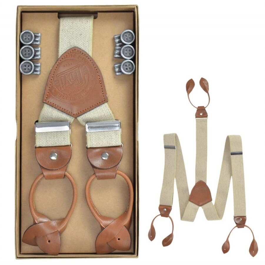 Lloyd Hosenträger Herren zum Knöpfen und Clippen 35mm Casuals natur beige. Ein stilvoller Vintage-Organizer für helle Outfits und sommerliche Looks.