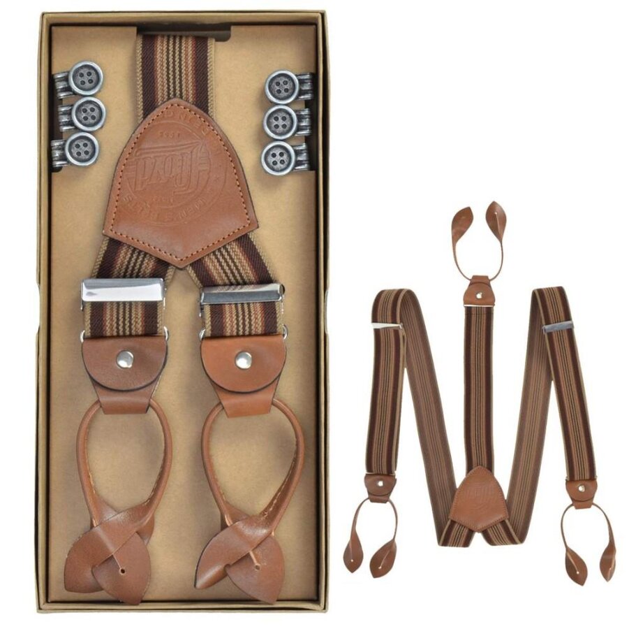 Lloyd Hosenträger Herren zum Knöpfen und Clippen 35mm Casuals brandy. Ein exklusives Accessoire-Set aus Leder für anspruchsvolle Herren-Outfits.