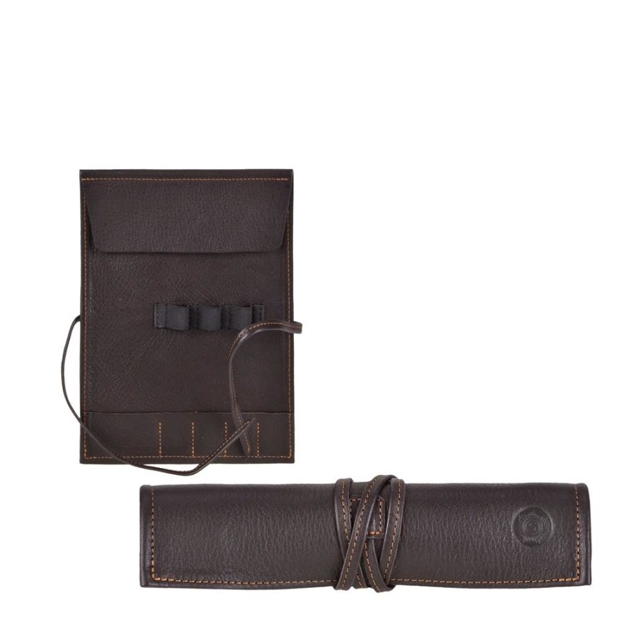 Stiftrolle Leder 13x19cm 'Kästner' für 3 Stifte mocca Sonnenleder