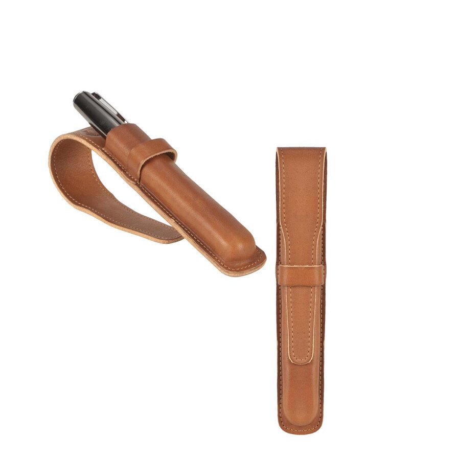 Stiftetui Einzel-Schutz Leder naturbraun 15x2cm | Sonnenleder Handke. Langlebige Qualität für Schule, Studium und einen geordneten Berufsalltag.