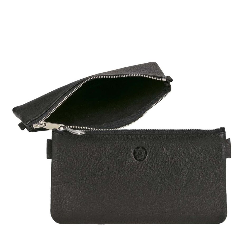 Stiftemäppchen flach Leder schwarz 19x6cm | Sonnenleder Schreibetui. Kompakter Organizer aus echtem Leder für eine strukturierte Aufbewahrung im Büro.