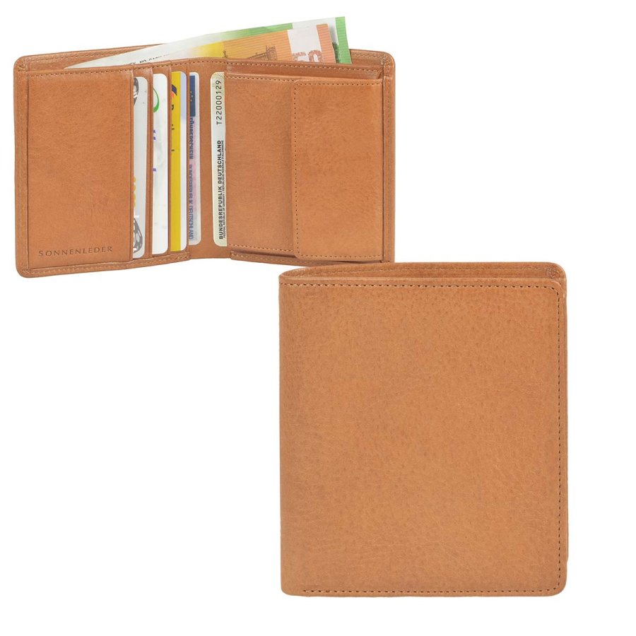 Geldbörse Leder 9x10cm 'Saar' naturbraun Sonnenleder 822-180-01