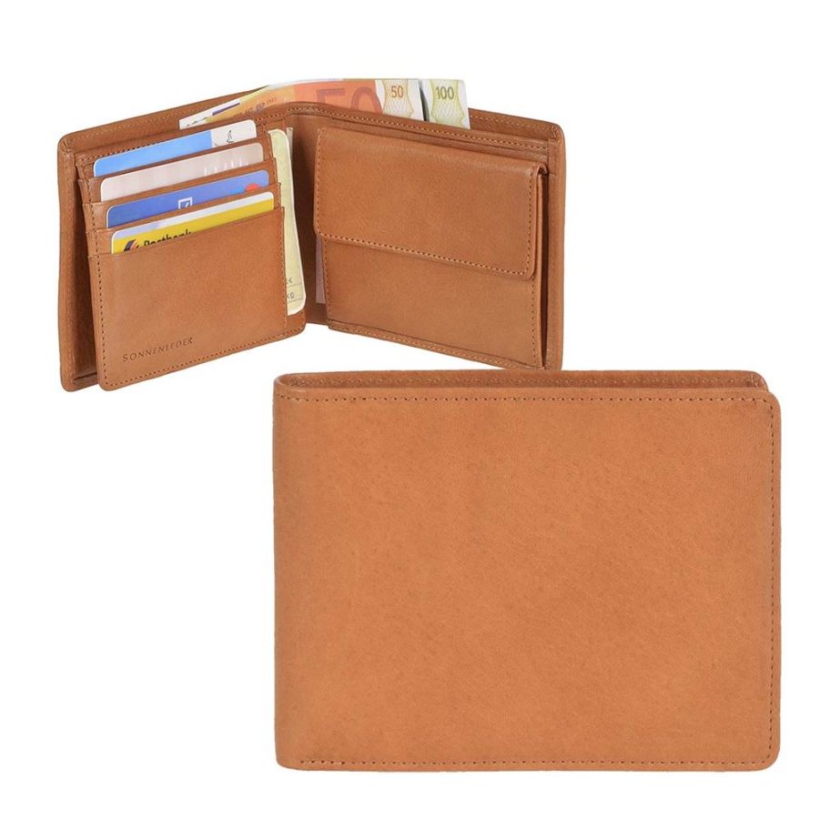 Portemonnaie Herren Leder hochwertig naturbraun Sonnenleder 'Main' 12x9cm