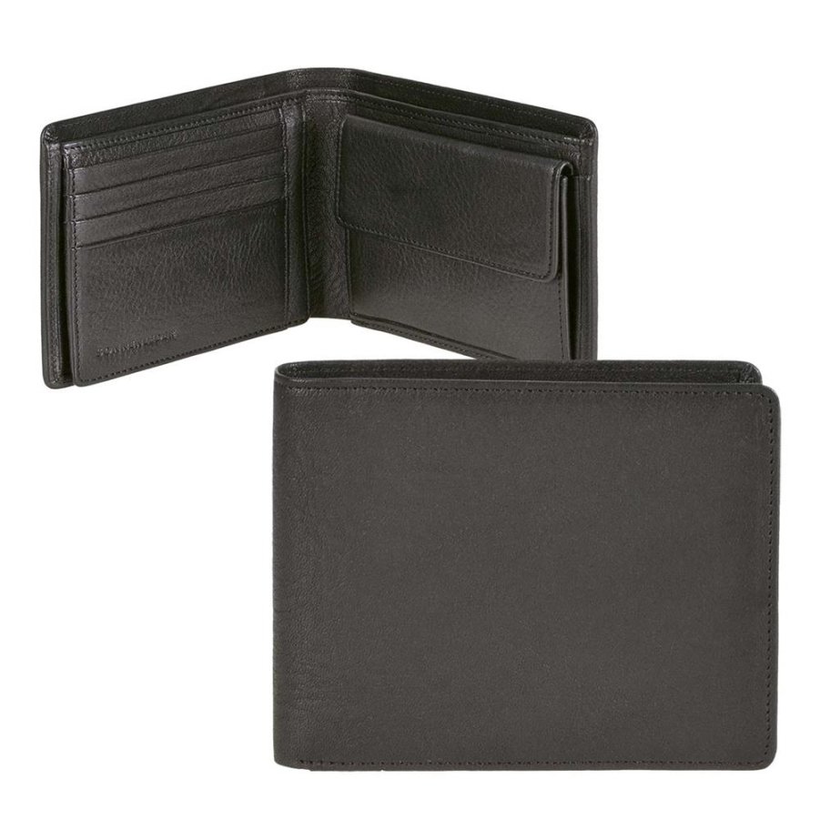 Portemonnaie Herren Leder hochwertig schwarz Sonnenleder 'Main' 12x9cm