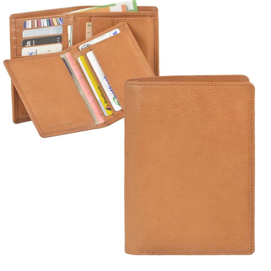 Geldbörse Leder 10x13cm 'Rhein' naturbraun Sonnenleder 822-280-01