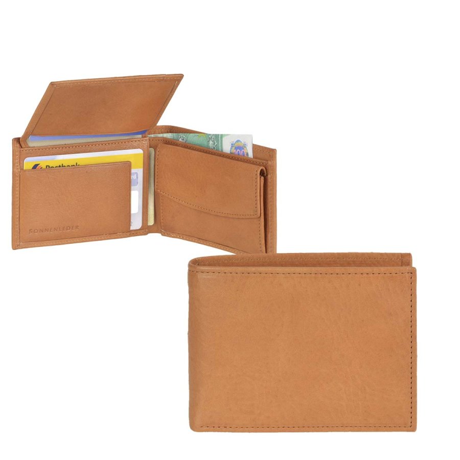 Geldbörse Leder 10x7cm 'Nahe' naturbraun Sonnenleder 822-300-01