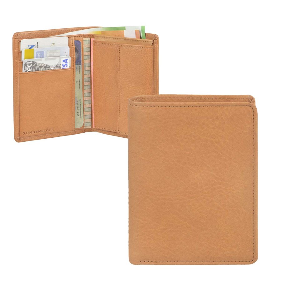 Geldbörse Leder 9x12cm 'Weser R' naturbraun Sonnenleder 822-308-01