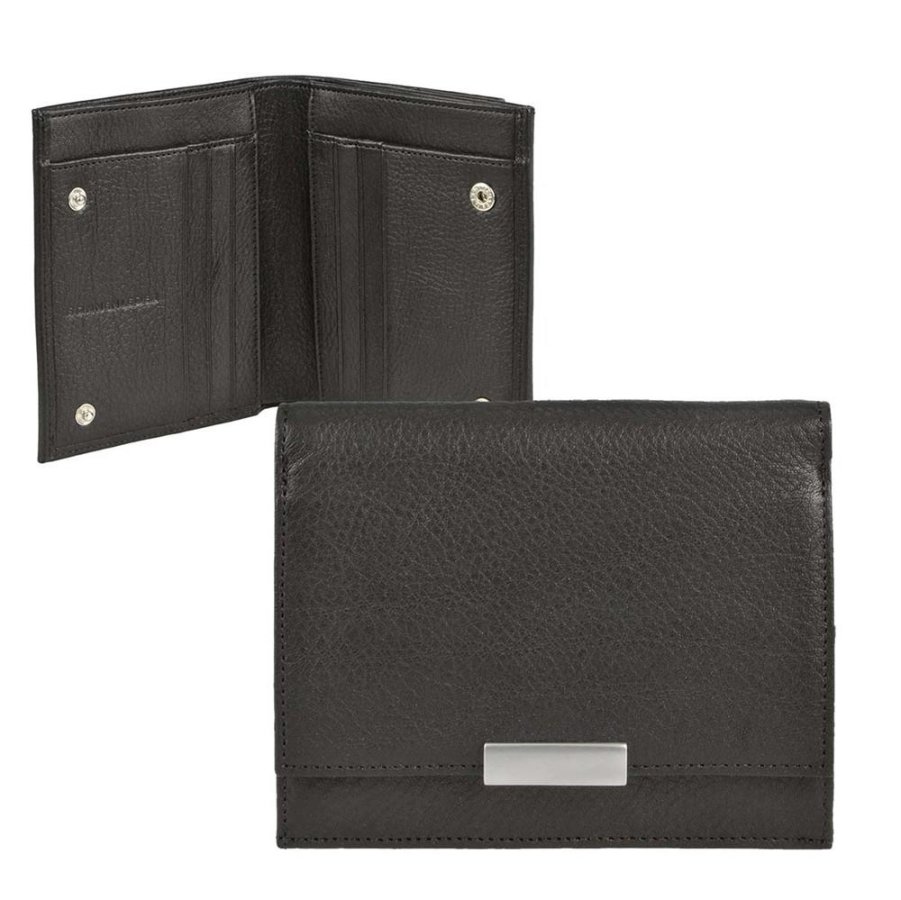 Sonnenleder Geldbörse Herren Damen Leder 12x10cm 'Wienfluss G', mit Wiener Schachtel Münzfach, hochwerties Portemonnaie, schwarz