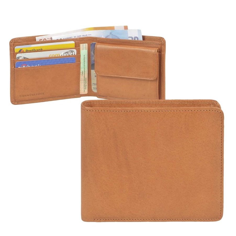 Geldbörse Leder 11x9cm 'Spree' naturbraun Sonnenleder 822-314-01