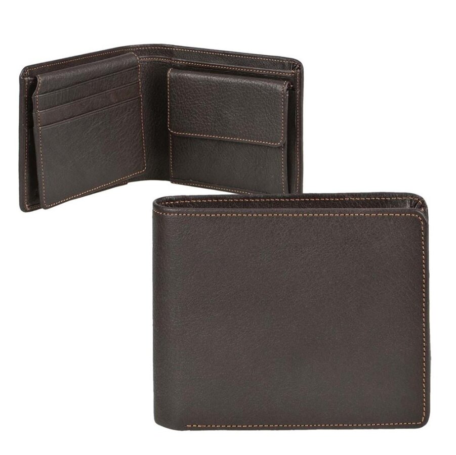 Geldbörse 8 Kartenfächer Leder mocca 11x9cm | Sonnenleder Lech. Ein klassischer Organizer für Ihre Finanzen und Karten im praktischen Querformat.