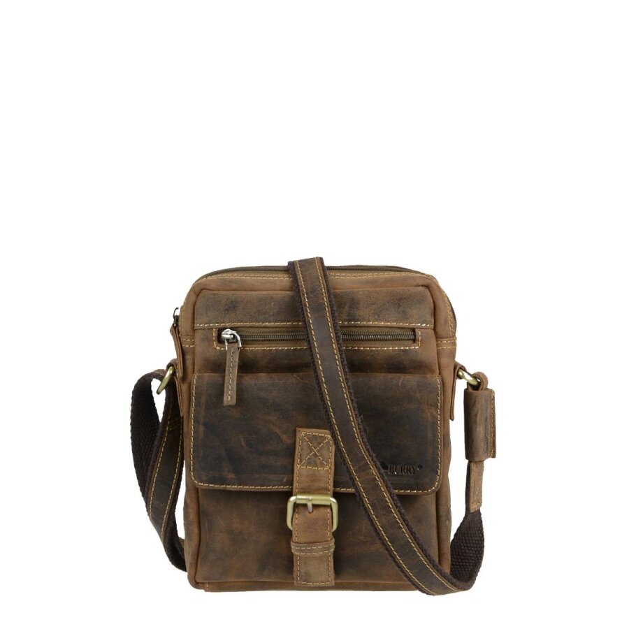 Greenburry Umhängetasche Vintage Organizer | Leder antikbraun