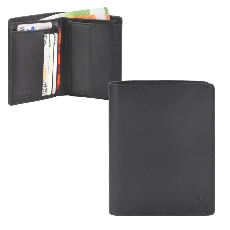 Geldbörse Leder 9x11cm flach 'Slim' schwarz Esquire 0457-11-00