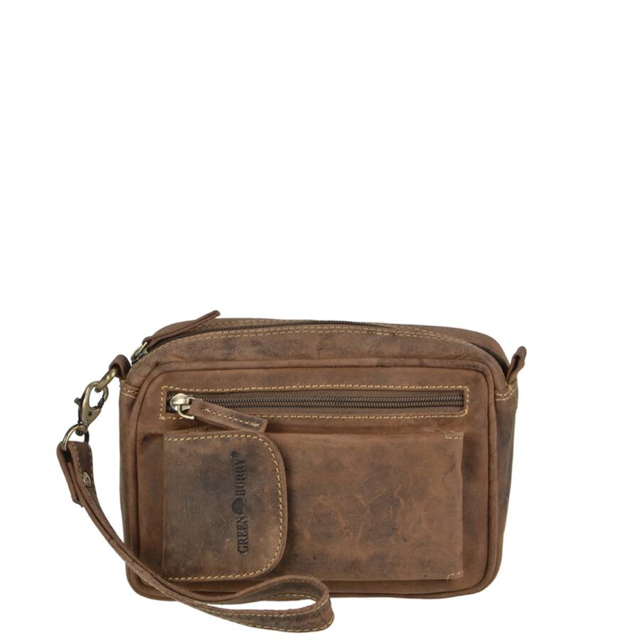 Greenburry Herren-Handgelenktasche Vintage Handschlaufe | Leder antikbraun