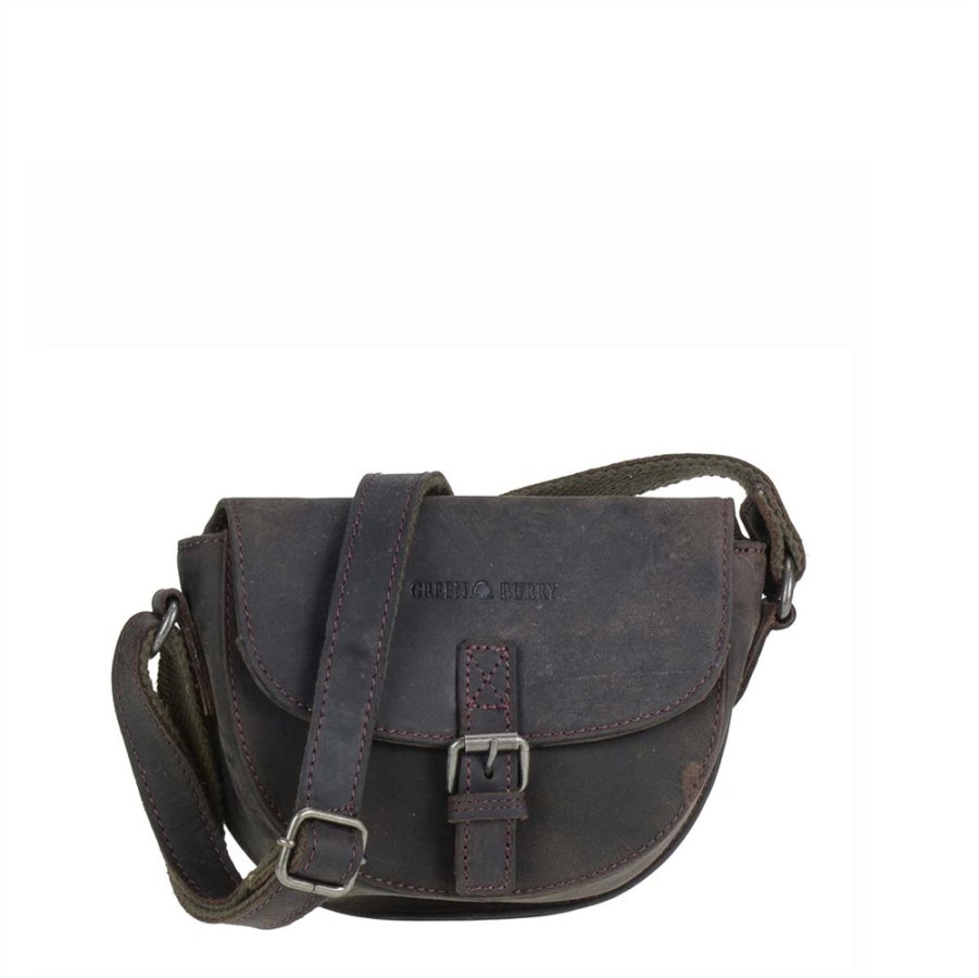 Umhängetasche Leder 22x15cm 'Vintage Revival' tabakbraun Greenburry