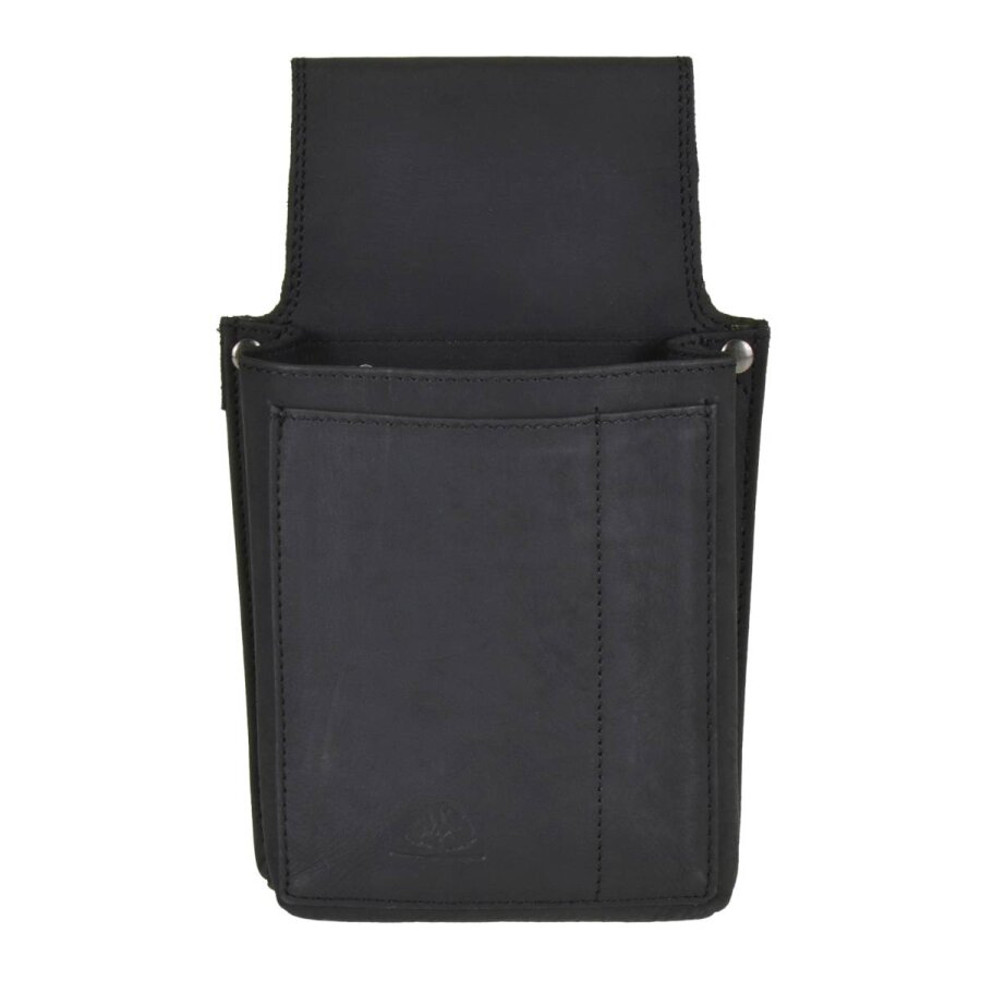 Kellnertasche Gastro-Holster Leder schwarz 14x22 | Greenburry Professionelles Kellnerhalfter für Servicepersonal und Gastronomie im Arbeitsalltag.