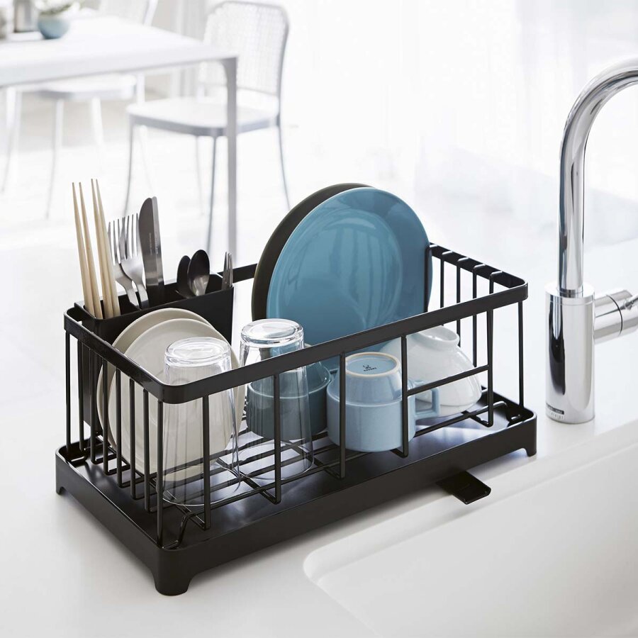 Geschirr-Abtropfgestell 42x17x32cm mit Ablauf 'Tower' Yamazaki Home 2876