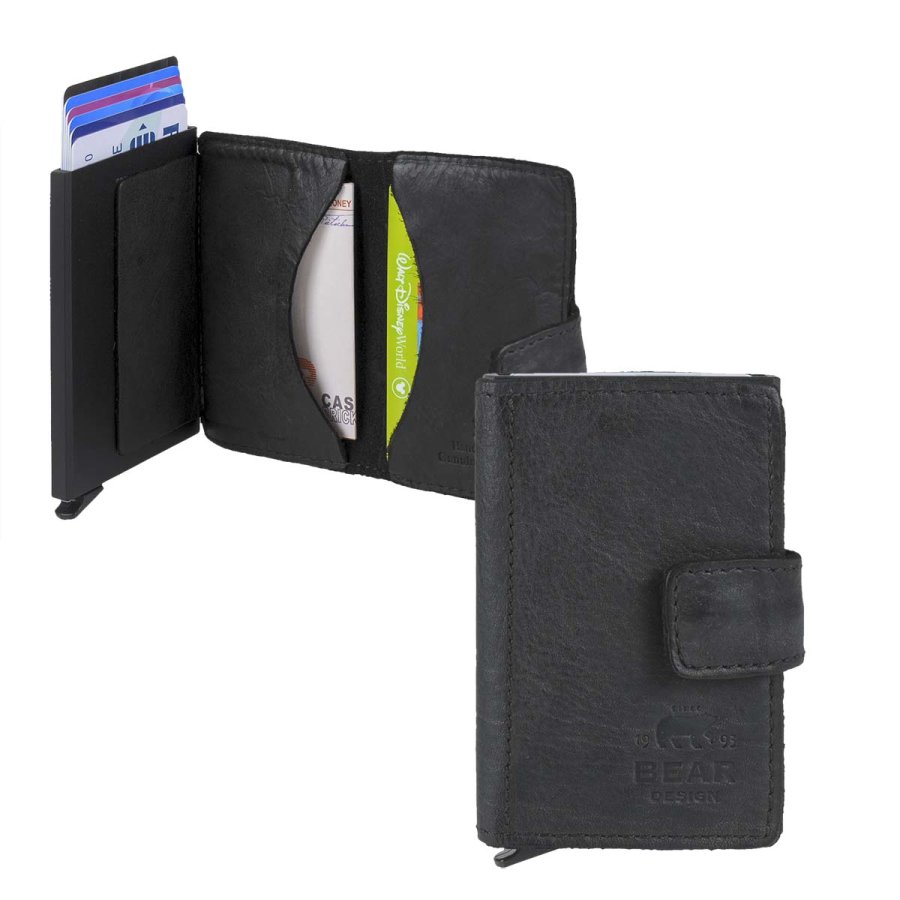 Karten Portemonnaie Slim 'Cow Lavato' schwarz Bear Design CL15254-black