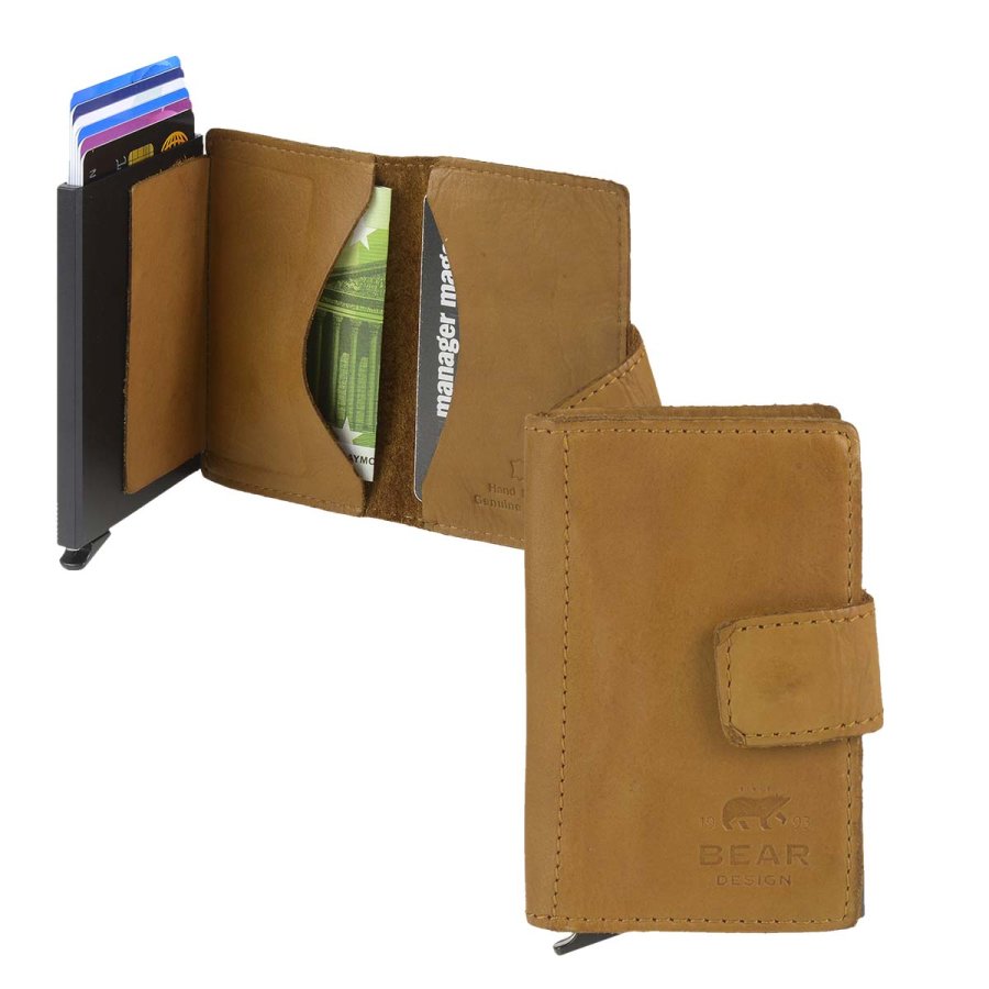 Karten Portemonnaie Slim 'Cow Lavato' gelb Bear Design CL15254-ochre