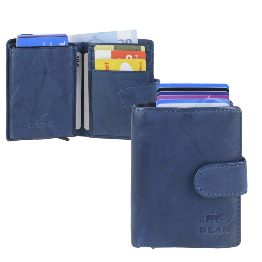 Karten Portemonnaie mit Scheinfach 'Cow Lavato' blau Bear Design CL15090-blue