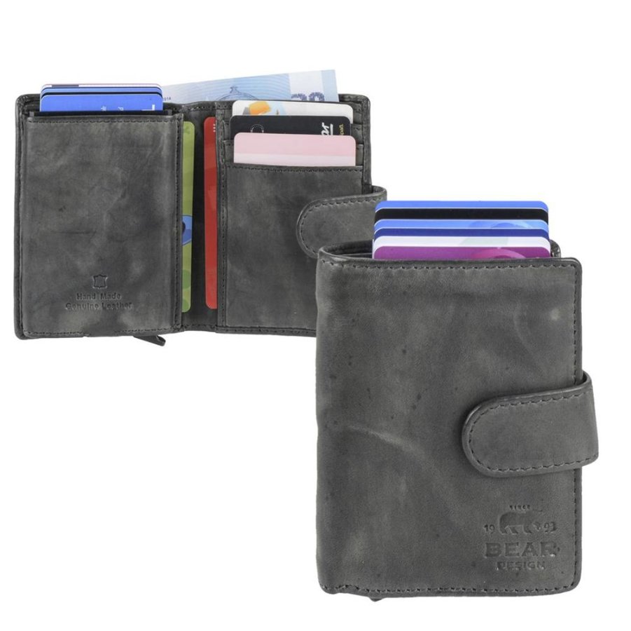 Karten Portemonnaie mit Scheinfach 'Cow Lavato' grau Bear Design CL15090-grey